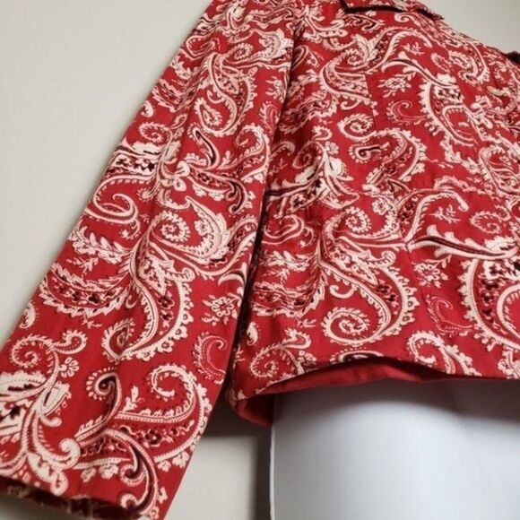 Anne Carson button up jacket red size petite large - Picture 3 of 6